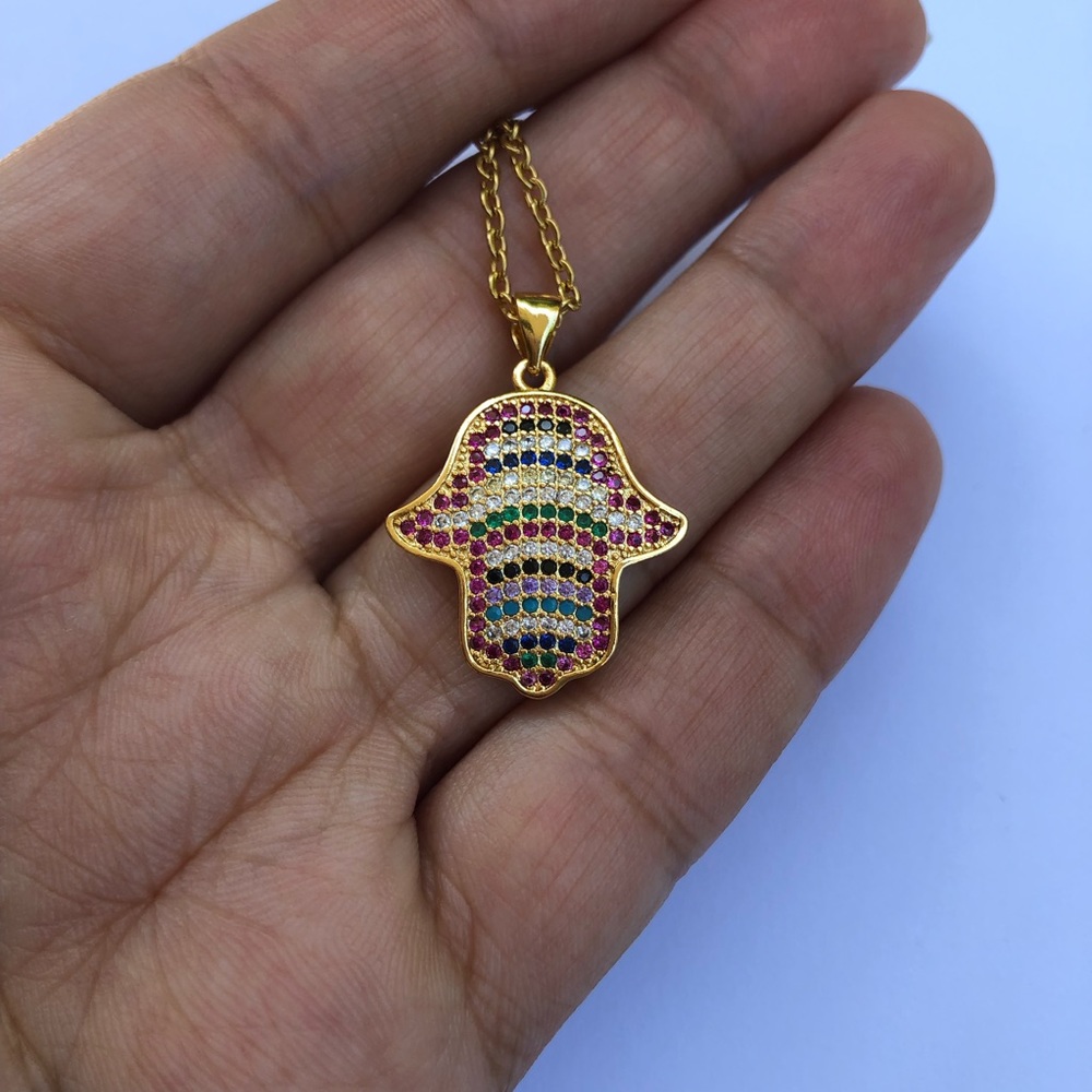 Stainless Steel Hamsa Necklace